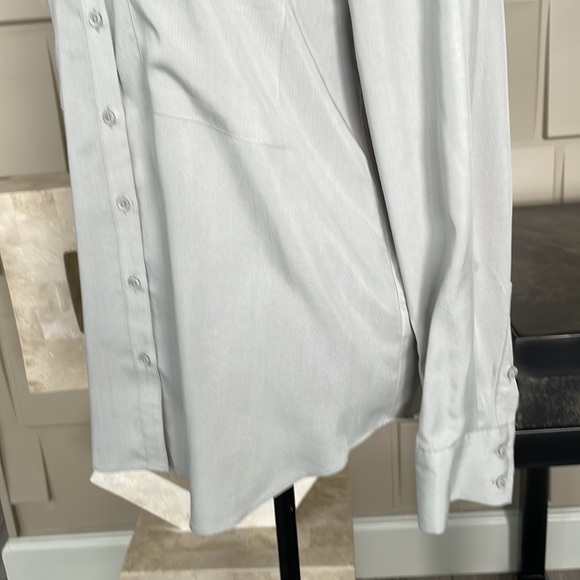 Downeast shirt top gray long sleeve button up front collared Size Large - Picture 7 of 10
